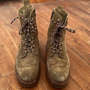 Frye suede combat boots.